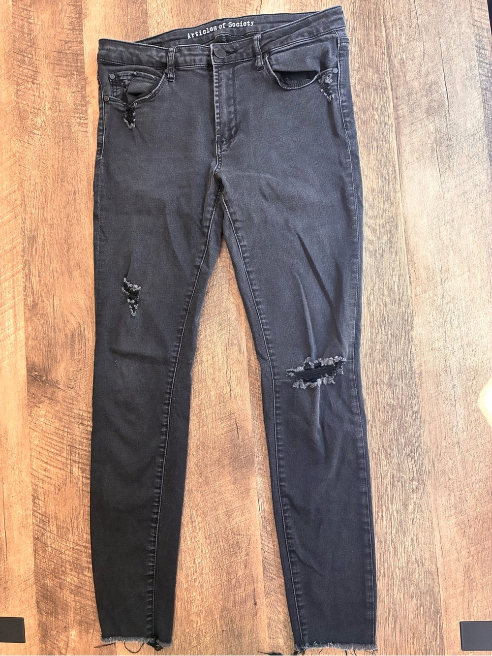 Articles Of Society Black Women's Skinny Ripped Jeans